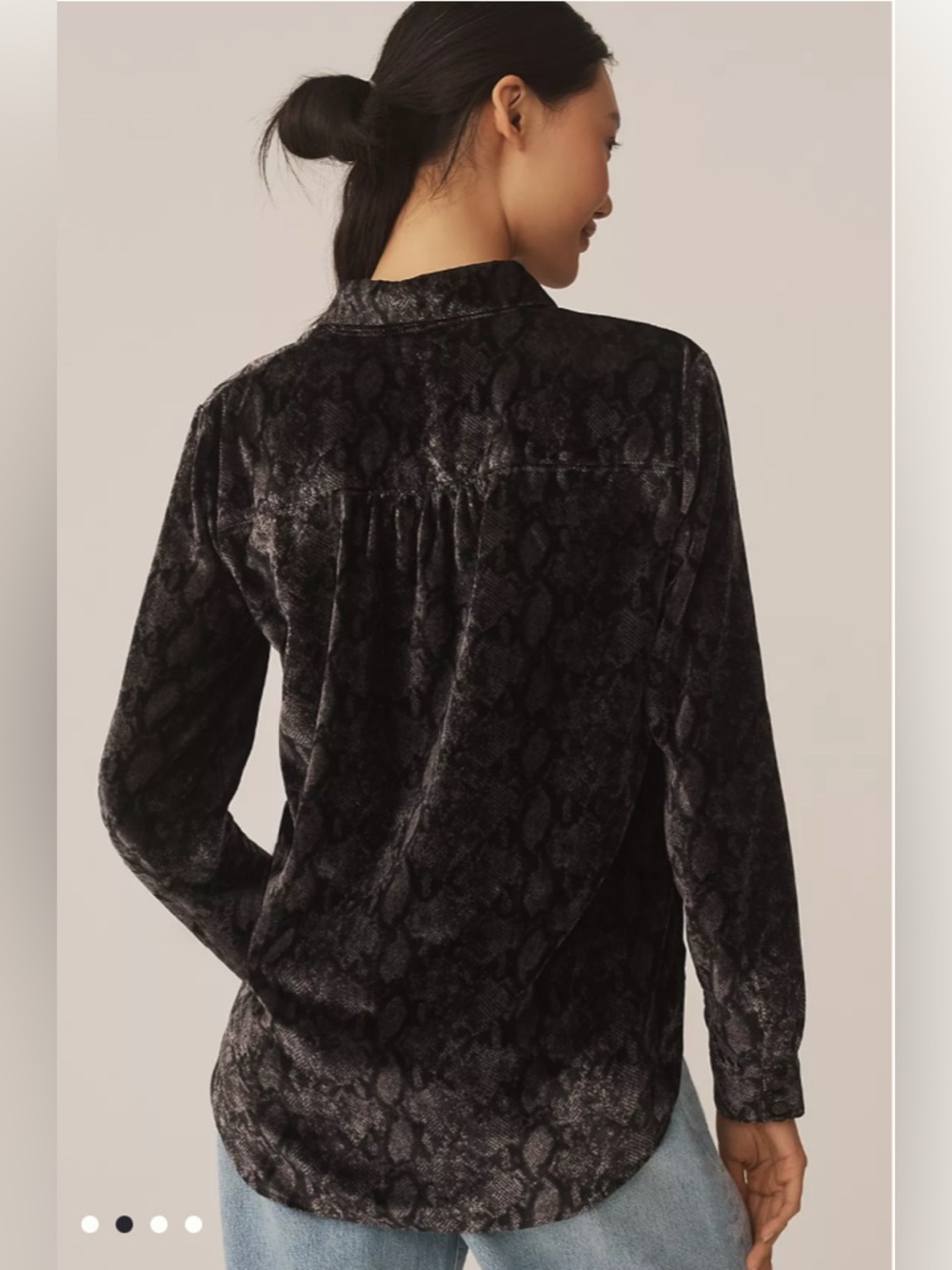 Anthropologie The Hadley Relaxed Buttondown Shirt by Pilcro: Velvet Edition - Picture 2 of 10
